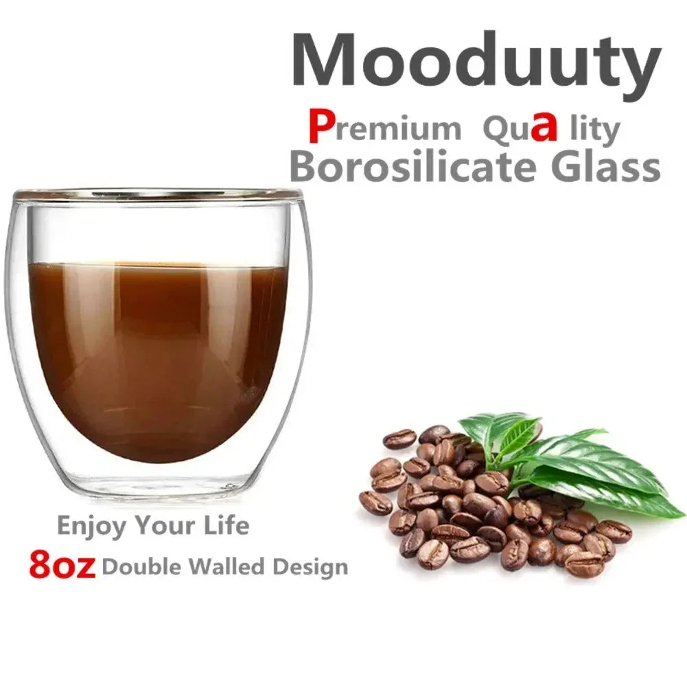 Tasses Espresso en Verre Double Paroi – Coffret de 6 (80 ml)