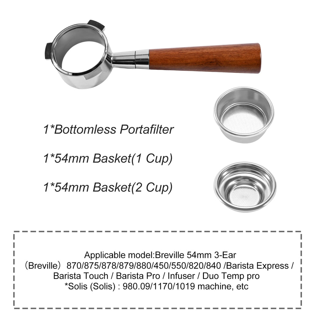 Porte-Filtre Bottomless 54 mm – Pour Breville & Sage