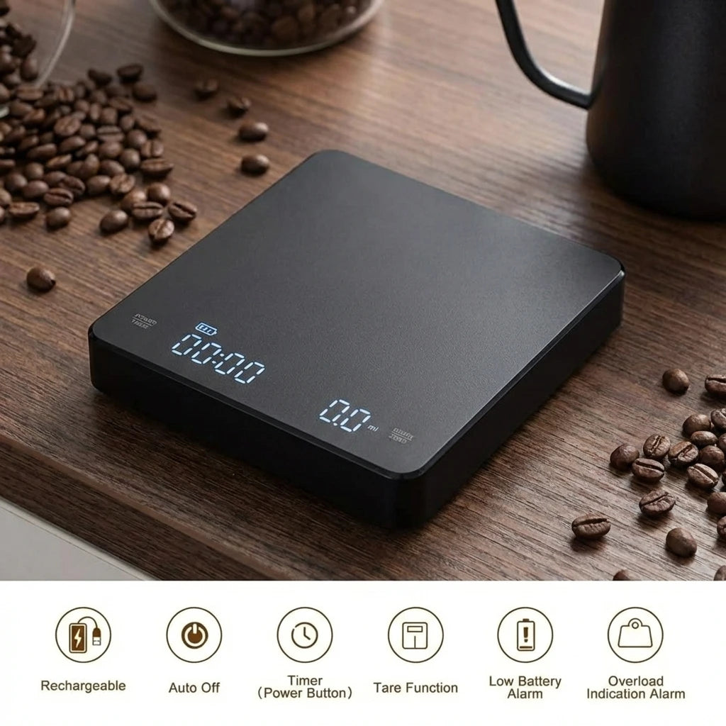 Balance Espresso 0,1 g avec Timer – Précision Barista