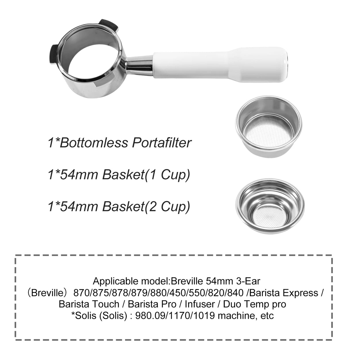 Porte-Filtre Bottomless 54 mm – Pour Breville & Sage