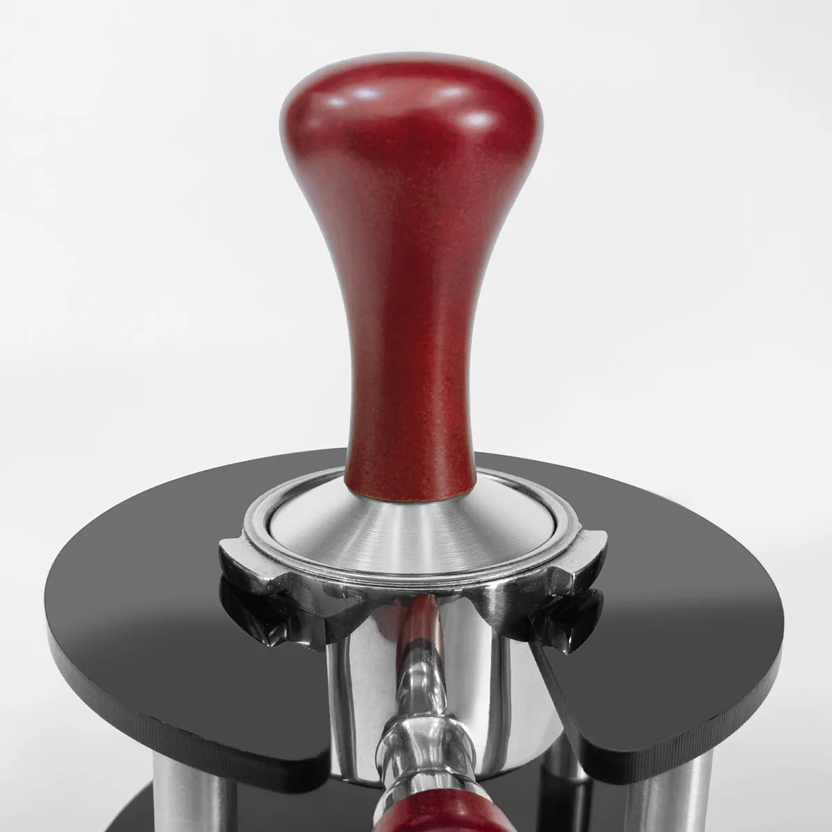 Tamper Espresso à Manche Bois – Base Plate 51/53/58 mm