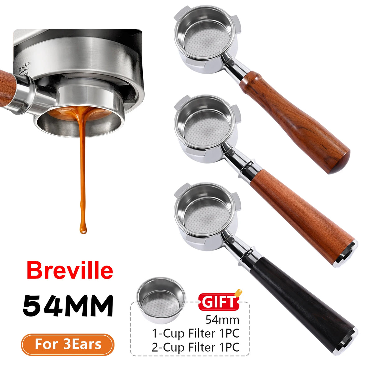 Porte-Filtre Bottomless 54 mm – Pour Breville & Sage