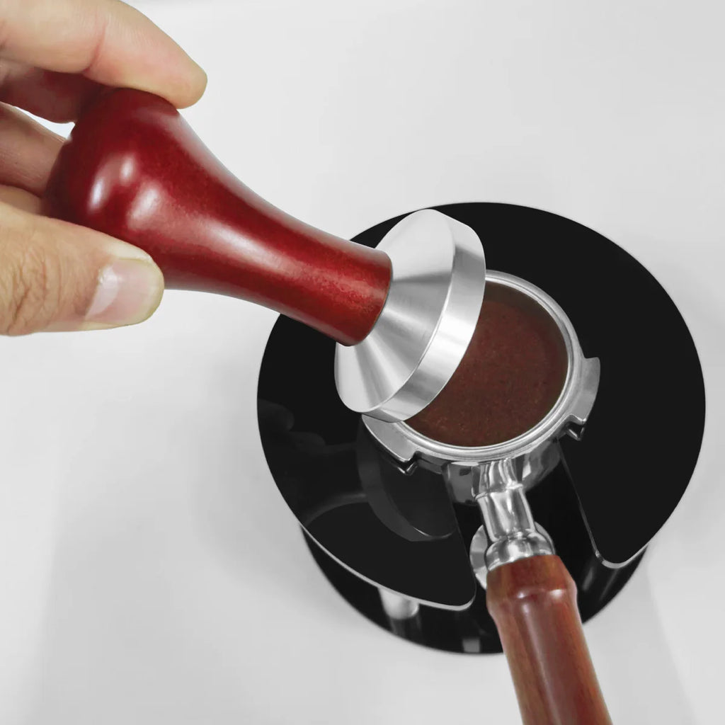 Tamper Espresso à Manche Bois – Base Plate 51/53/58 mm