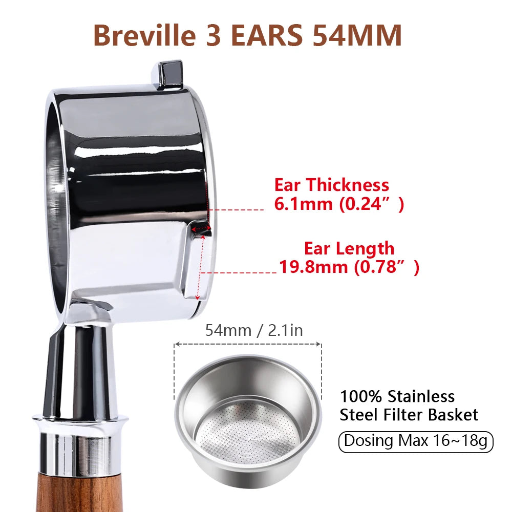Porte-Filtre Bottomless 54 mm – Pour Breville & Sage