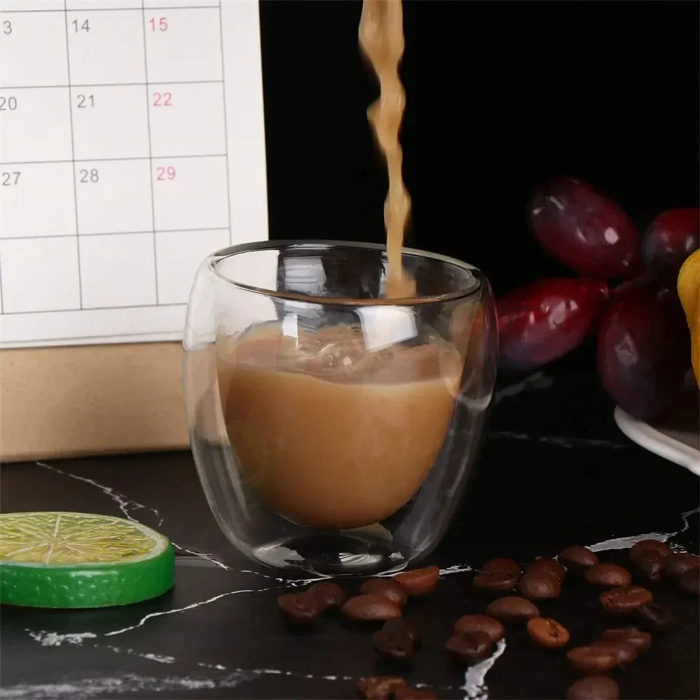 Tasses Espresso en Verre Double Paroi – Coffret de 6 (80 ml)